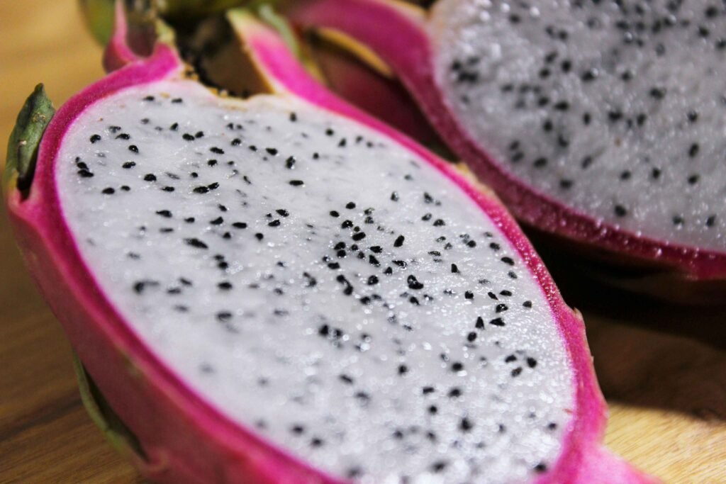 a close up of a dragon fruit